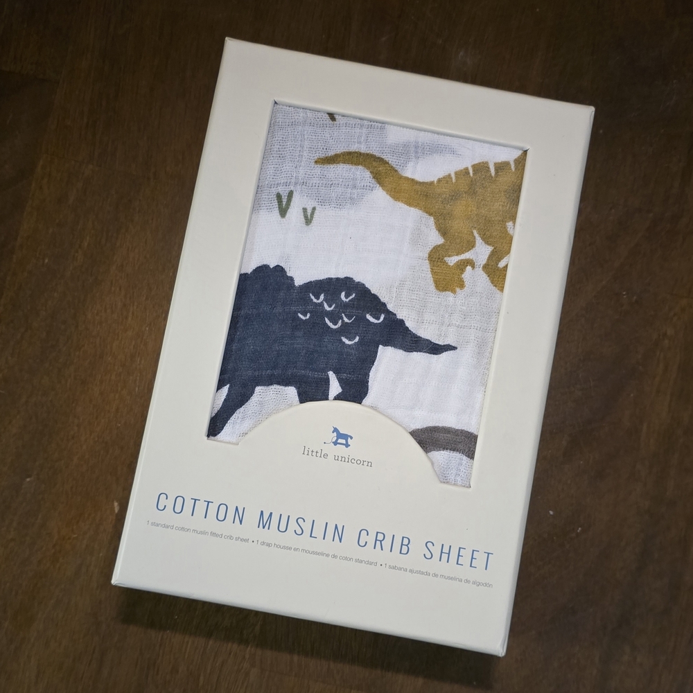 Dinosaur Cotton Muslin Crib Sheet - Multicolor